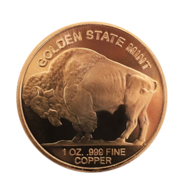 1 oz copper round Buffalo, USA random year